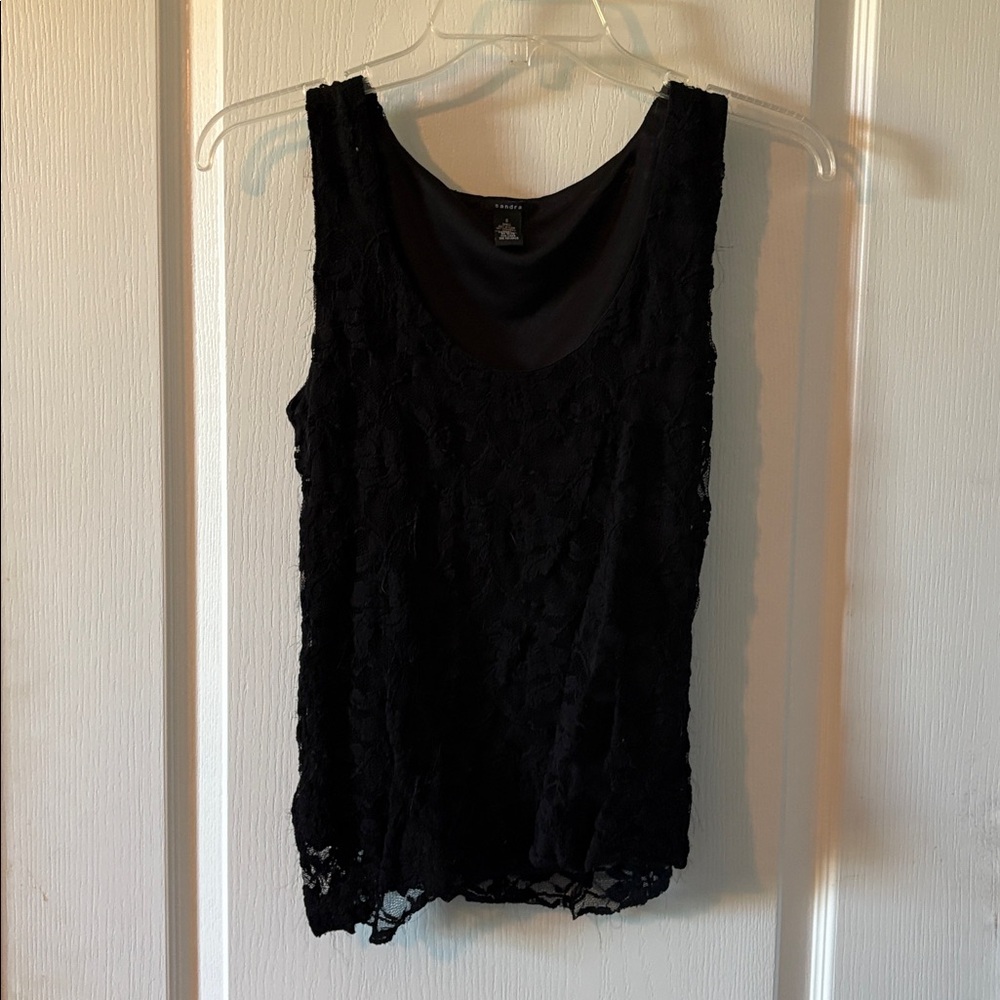 Elegant Black Lace Tank Top